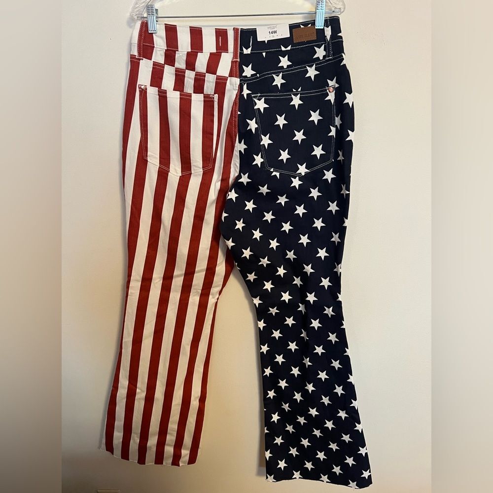Judy Blue Red, White, and Black Star Stripe Pants - Picture 3 of 3